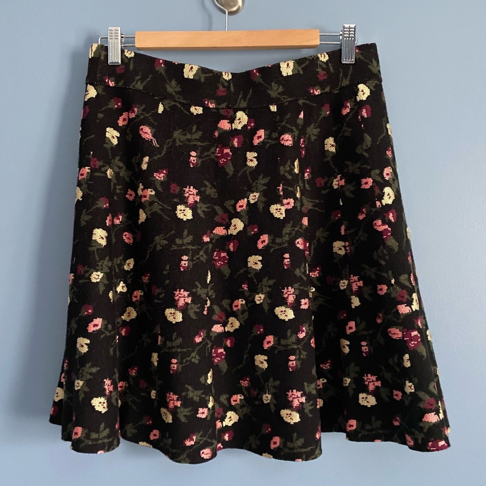 Club Monaco Floral Black Skirt